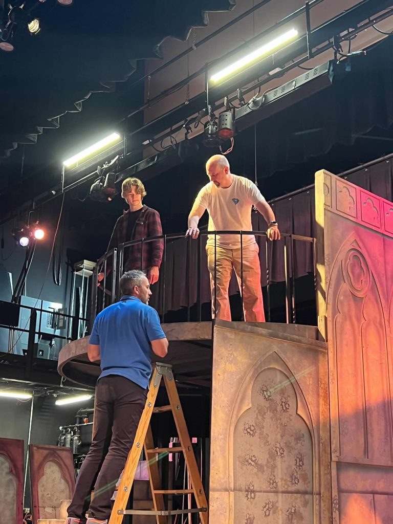 Bryan working on the set of play at the Cookeville Children's Theater.