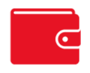 Icon is a red wallet, and used for decorative purposes.