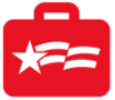 Icon is red briefcase with First Freedom stars and stripes logo on it and is decorative. 