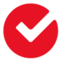 Icon is a checkmark in a red circle and is decorative. 