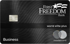 First Freedom Bank Business World Elite Plus Business Credit Card World Elite Plus level.