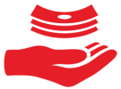 Icon is a red wallet, and used for decorative purposes. 