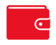 Icon is a red wallet, and used for decorative purposes. 