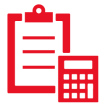 Icon is a red wallet, and used for decorative purposes.